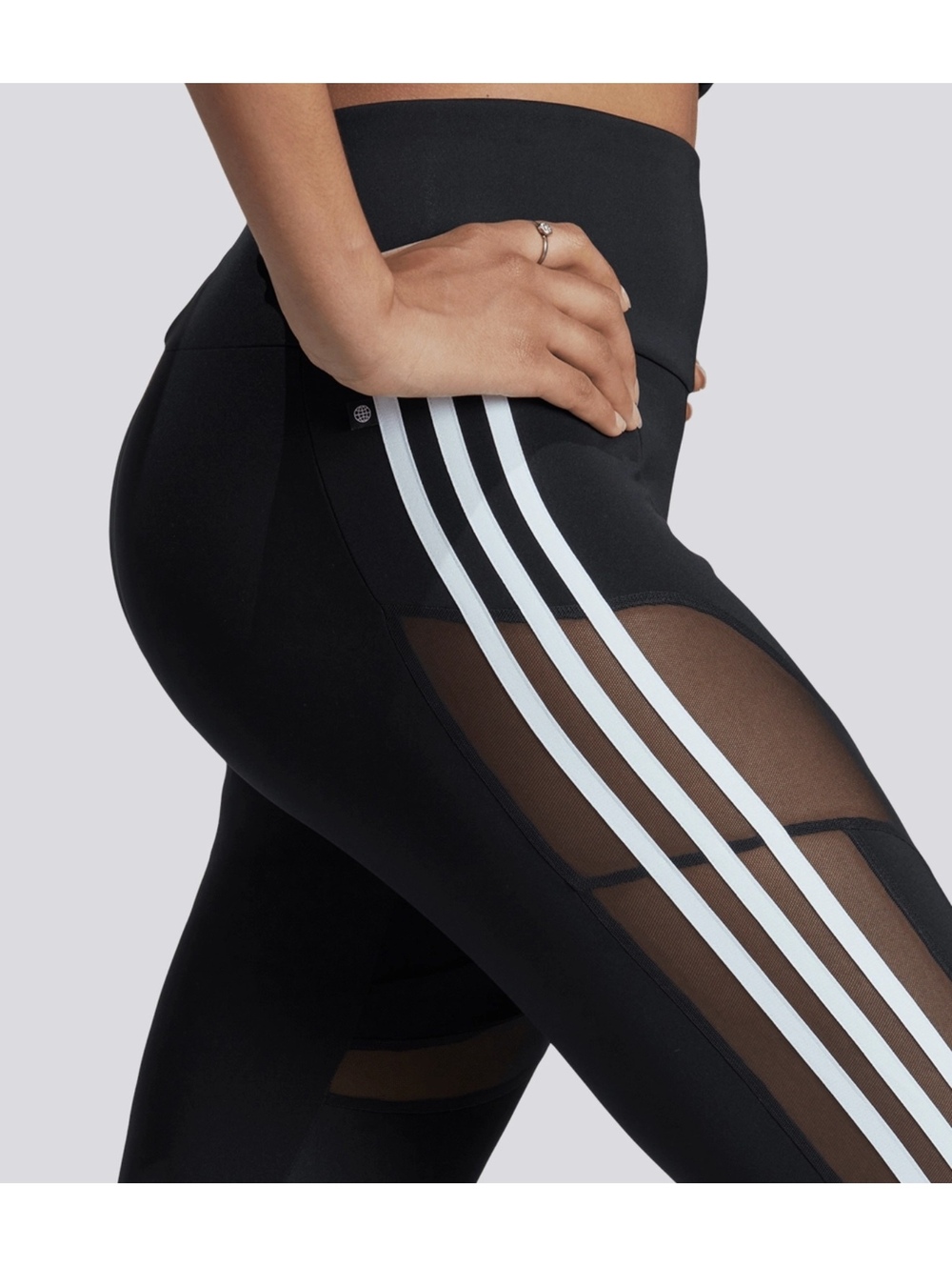 Adidas Originals Trend Leggings Black Sheer Mesh 3 Stripe EQT II6095